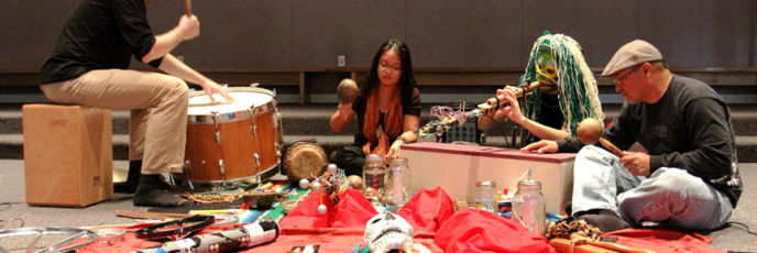 Artists Robert Esler, Lisa Tolentino, Cristóbal Martinez, and Randy Kemp perform Radio Healer